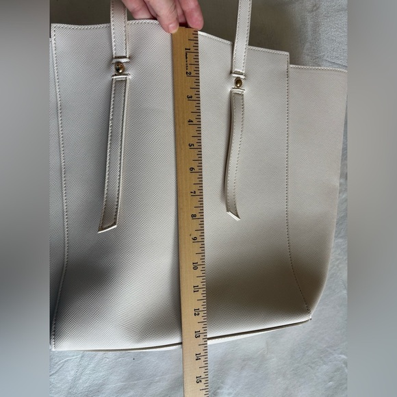 Ulta Beauty Classic Cream White Tote Bag with Shoulder Strap Faux Leather - Picture 12 of 13
